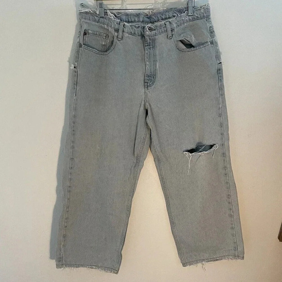 Vintage Ralph Lauren Polo Jeans Co Wide Leg Y2K Skate Destroyed 36x26 Loose Fit - Picture 2 of 13